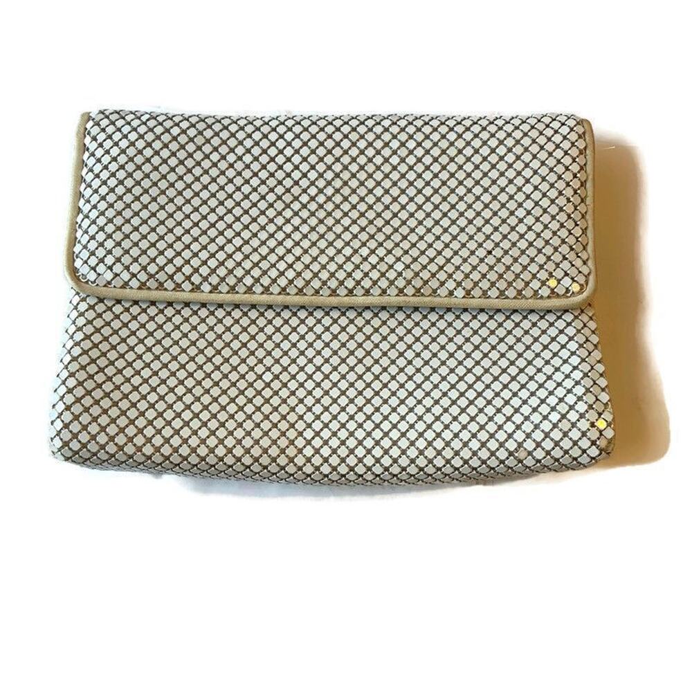 Whiting Davis Metal Mesh Clutch Bag Vintage 60s Authentic Designer Classic